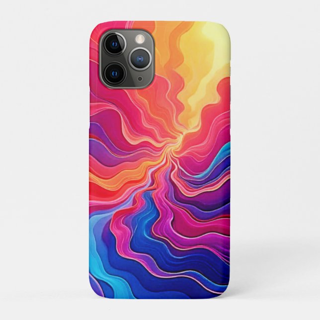 Vivid Waves: Abstract Neon Energy Flow Art Case-Mate iPhone Hülle (Rückseite)