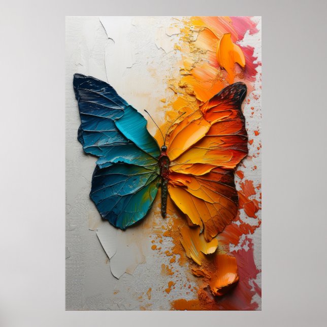 Vivid Wings Oil Paint Butterfly Poster (Vorne)