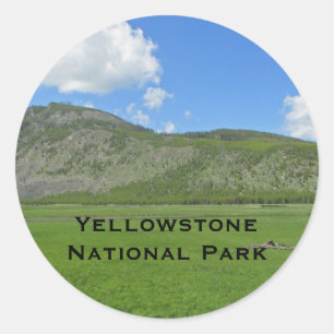 Vivid Yellowstone Landschaftsbild Foto Nationalpar Runder Aufkleber