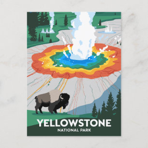 Vivid Yellowstone Nationalpark Postkarte