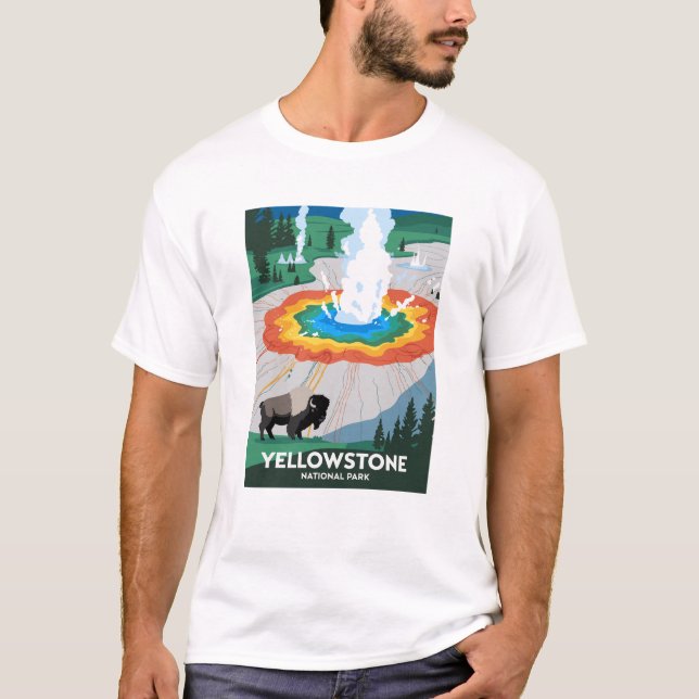 Vivid Yellowstone Nationalpark T-Shirt (Vorderseite)