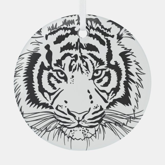 Vivider Tiger: majestätische Darstellung von Wildt Ornament Aus Glas (Vorderseite)