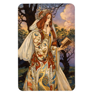 Vivien – Art Nouveau Verzauberin Illustration Magnet