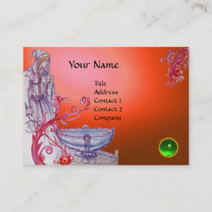 VIVIEN MONOGRAM Juwel Orange, weiß grün Visitenkarte