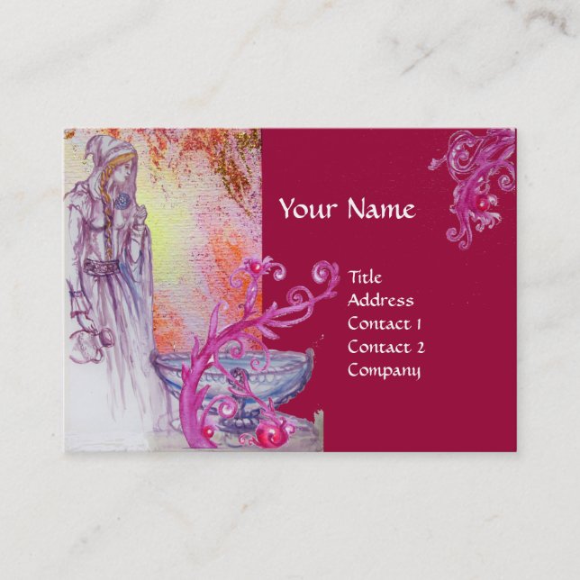 VIVIEN MONOGRAM lila rosa weiß Visitenkarte (Vorderseite)