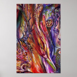 VIVIEN UND MERLIN Arthurian Legends Wasserfarbe Poster