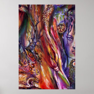 VIVIEN UND MERLIN Arthurian Legends Wasserfarbe Poster