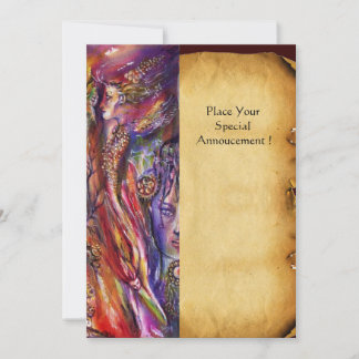 VIVIEN UND MERLIN Fantasy Parchment Einladung