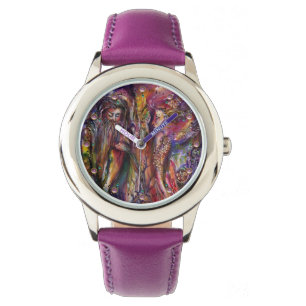 VIVIEN UND MERLIN Lila Fantasie rosa Armbanduhr