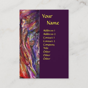 VIVIEN UND MERLIN Pink Lila Fantasie Visitenkarte
