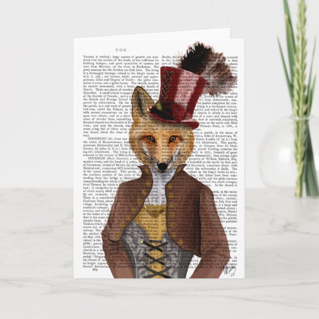 Vivienne Steampunk Fox Karte (Vorderseite)