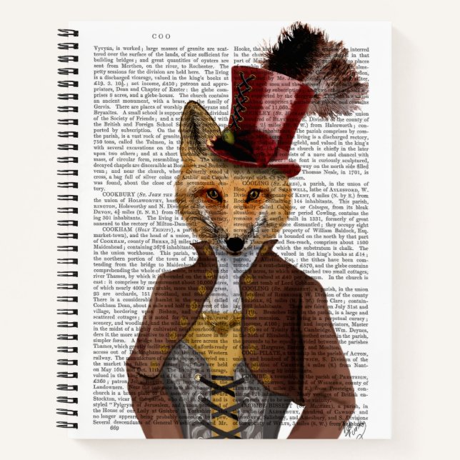 Vivienne Steampunk Fox Notizbuch (Vorderseite)