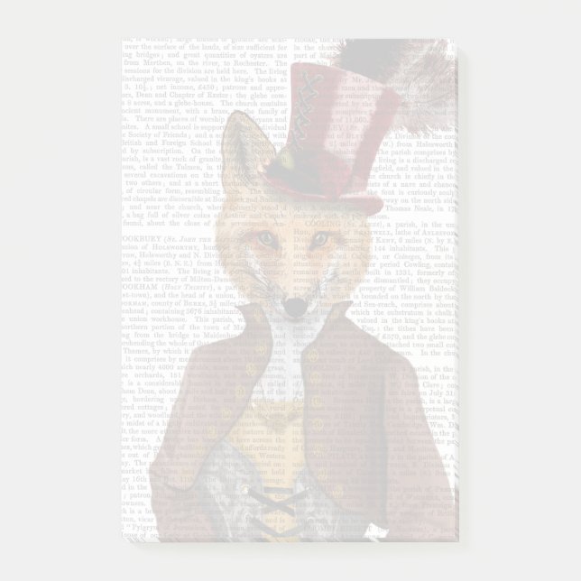 Vivienne Steampunk Fox Post-it Klebezettel (Vorderseite)