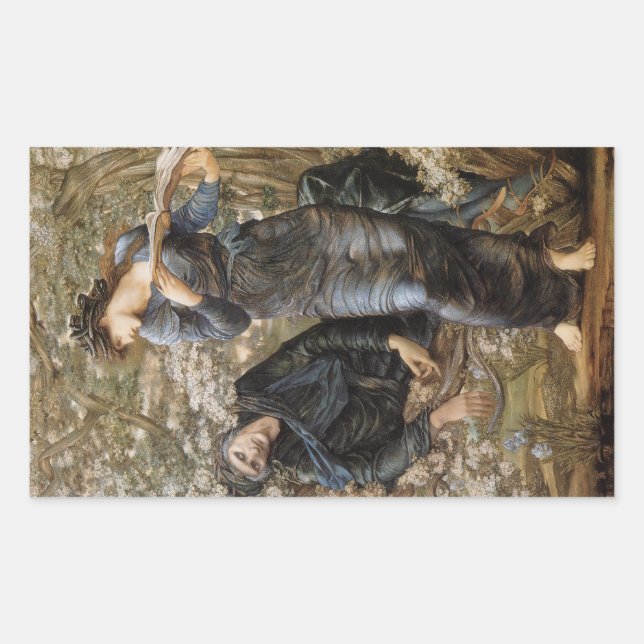 Viviens Beguiling of Merlin (Edward Burne-Jones) Rechteckiger Aufkleber (Vorderseite)