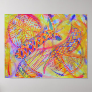 Viviles abstraktes Mischmedium Poster