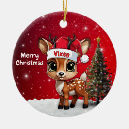 Vixen Baby Deer, Fawn, Doe, Reindeer🦌 🎄 Keramik Ornament