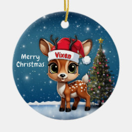 Vixen Baby Deer, Fawn, Doe, Reindeer🦌 🎄 Keramik Ornament