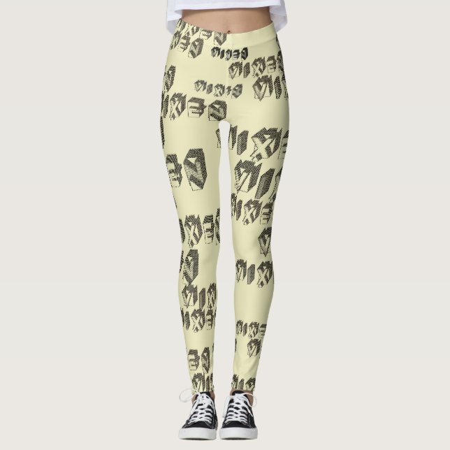 Vixen Blocks im Retro-Stil Leggings (Vorderseite)