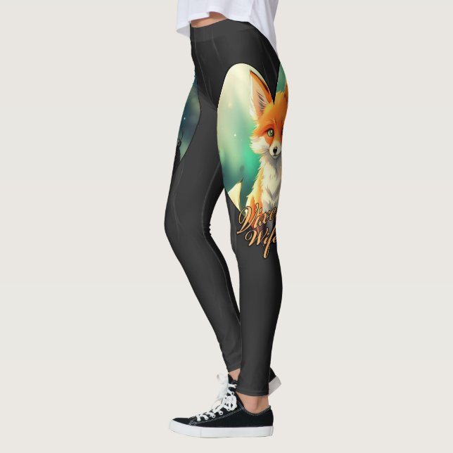 Vixen Ehefrau niedlicher Fuchs mit Staffel-Silhoue Leggings (Links)