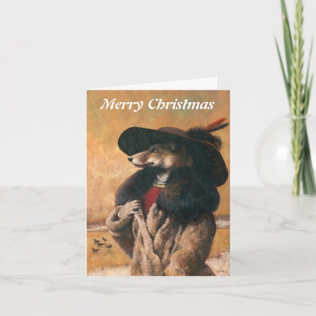 Vixen im Schnee Weihnachtskarte Feiertagskarte (Vorderseite)