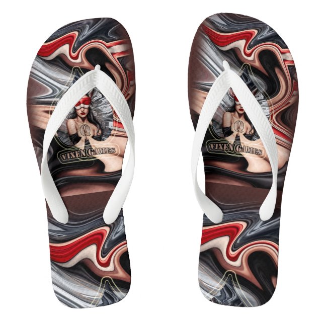 Vixen Queen of Spades Blindfaltdesign Flip Flops (Fußbett)