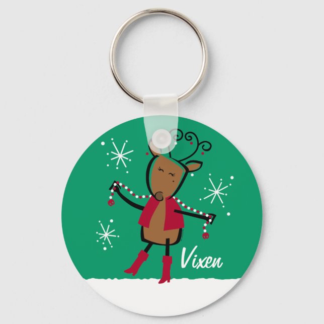 Vixen Reindeer Custom Schlüsselanhänger (Vorderseite)