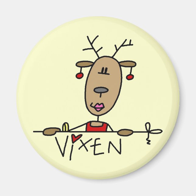 Vixen Reindeer Tshirts und Geschenke Magnet (Vorne)