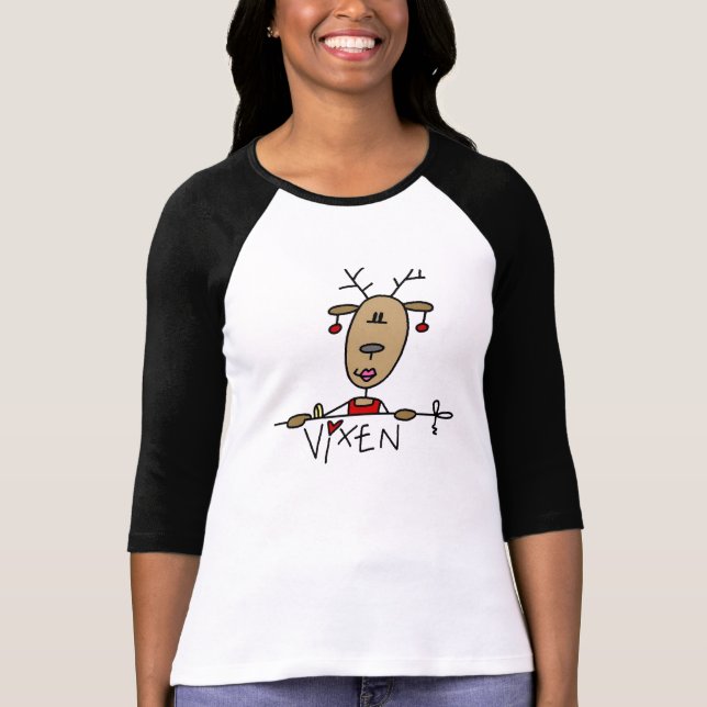 Vixen Reindeer Weihnachtsgeschenke und Geschenke T-Shirt (Vorderseite)