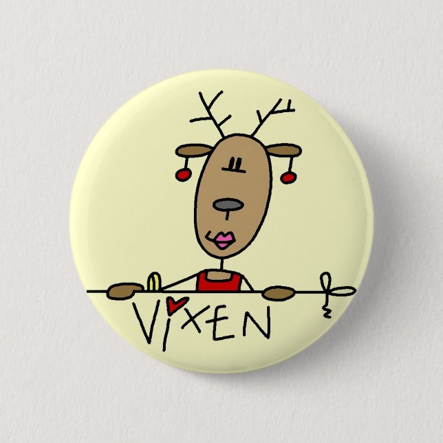 Vixen-Ren-T-Shirts und Geschenke Button (Vorderseite)