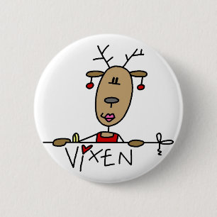 Vixen-Ren-Weihnachtst-shirts und -geschenke Button