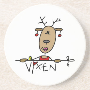 Vixen-Ren-Weihnachtst-shirts und -geschenke Sandstein Untersetzer