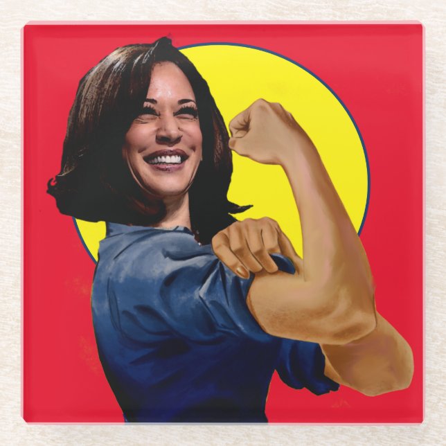 Vizepräsident Kamala Harris als Rosie Glasuntersetzer (Vorderseite)