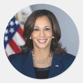 Vizepräsident Kamala Harris Offiziell Portrait Runder Aufkleber