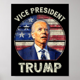 Vizepräsident Trump Us-Flagge Biden 2024 Wahl M Poster