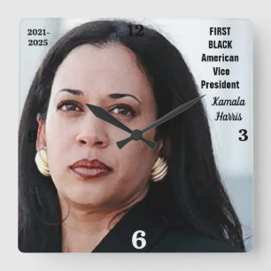 Vizepräsidentin Kamala Harris Quadratische Wanduhr