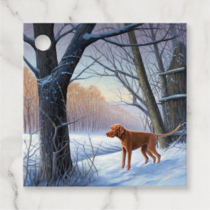 Vizla Lass es schneien Weihnachten  Geschenkanhänger