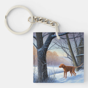 Vizla Lass es schneien Weihnachten  Schlüsselanhänger