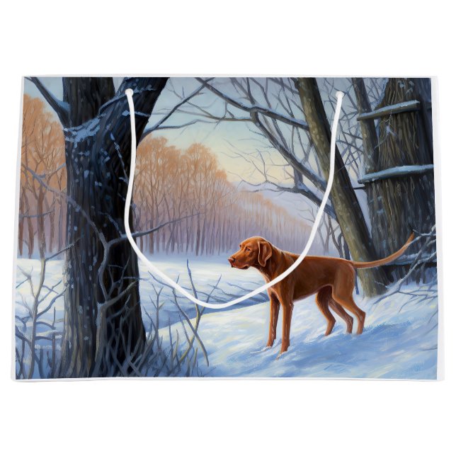 Vizla Let It Snow Weihnachten Große Geschenktüte (Vorderseite)