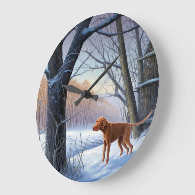 Vizla Let It Snow Weihnachten Große Wanduhr (Winkel)