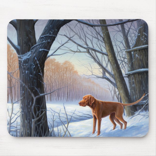 Vizla Let It Snow Weihnachten Mousepad (Vorne)