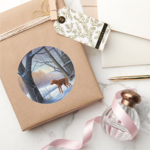 Vizla Let It Snow Weihnachten Runder Aufkleber