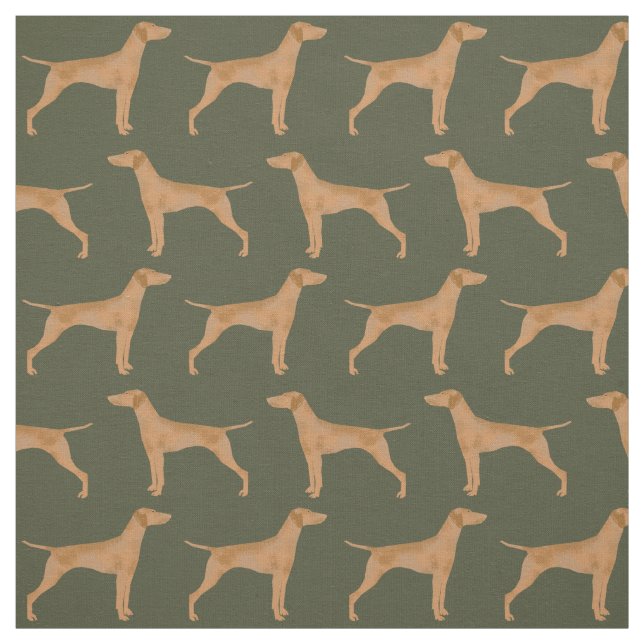 Vizsaler Hund dunkelgrün Stoff (Muster)
