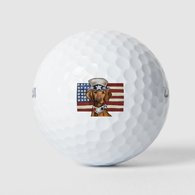 Vizsla 4. Juli Golfball (Vorderseite)