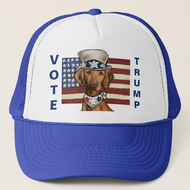 Vizsla 4. Juli Trucker Hat Truckerkappe (Vorderseite)