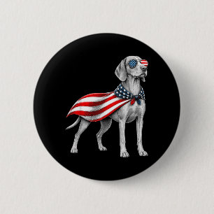 Vizsla 4. Juli US-Amerikanische Flagge Hund Patrio Button