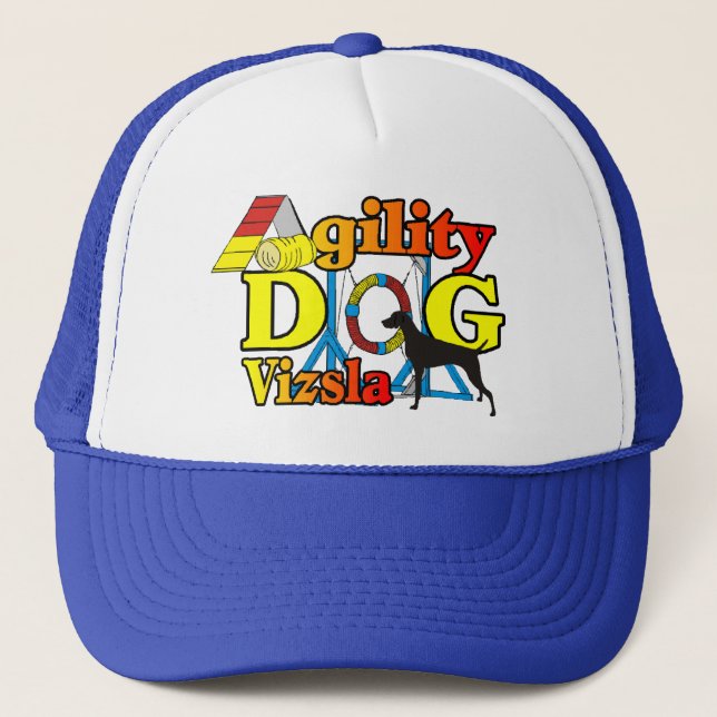 Vizsla Agility Shirts Geschenke Truckerkappe (Vorderseite)