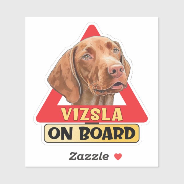 Vizsla an Bord des ungarischen Hundes-Schildes Aufkleber (Blatt)