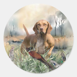 Vizsla, Art Runder Aufkleber