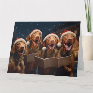 Vizsla Christmas Carolers Spaß Urlaub Karte