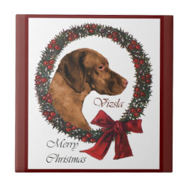 Vizsla Christmas Fliese